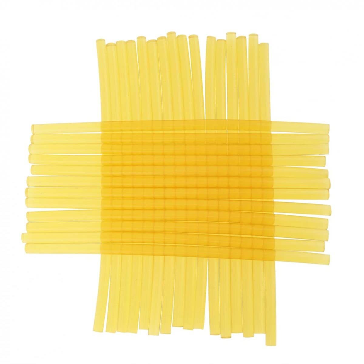ZTBH Stick di Colla a Caldo Bastoncini da Pistola Hot-Melt 100pcs / Lot 7mmx200mm, Viscosa Giallo Trasparente in Viscosa, per Pistola per Colla Hot-Melt Fondere la Colla Stick