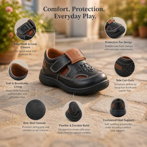 Image of Goal-1 Sandals Casual Fisherman Adjustable Sporty Summer Closed Comfortable Toe Sandals with Premium PU Padding For unisex kids-pack of 1(18 Months-4.5 Years)
