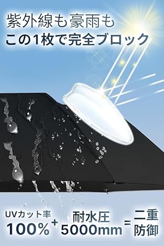 ノーブランド品 【24骨強化構造|日本製超大型】 折りたたみ傘 日傘 ワンタッチ自動開閉 特大サイズ メンズ傘 大きい 折り畳み傘 耐風テフロン撥水加工 おりたたみ傘 遮光遮熱 高耐久UVカット 晴雨兼用傘 台風対応 メンズ レディース の商品画像 4