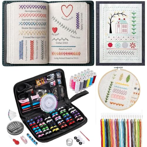 La Mejor Recopilación de Kits de punto , listamos los 10 mejores. 46 172 Piezas Kit De Libro Puntadas Bordado, Kit de Herramientas Profesionales para Coser,Manual Costura Con Kits Costura, 48 Hilos de Colores (Estilo I)