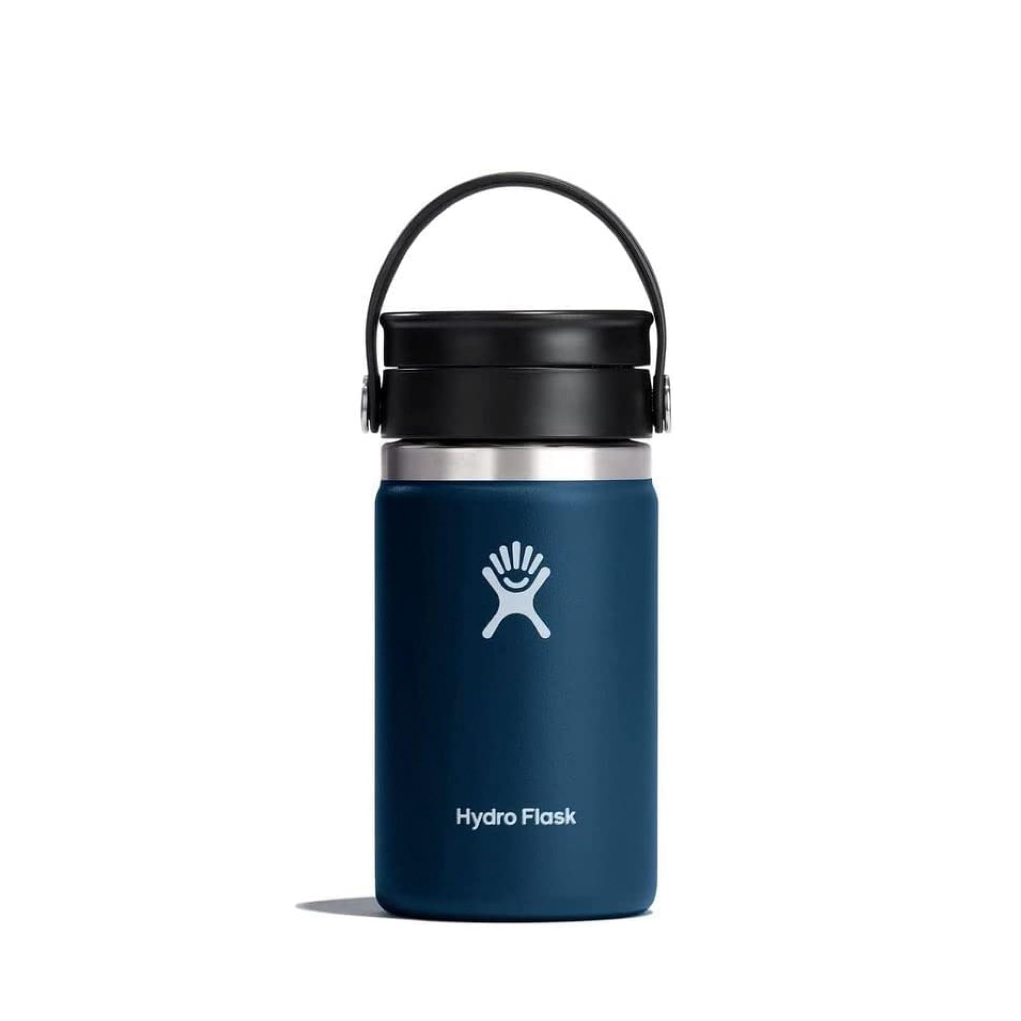 Travel Coffee Flask 354 ml (12 oz) - Vacuum Insulated Stainless Steel Travel Mug with Leak Proof Flex Sip Lid - Wide Mouth - Indigo, R.blue