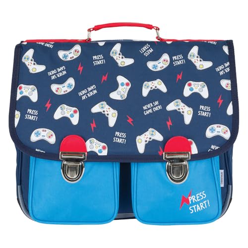 Cartable Boy Gamer 38cm Oberthur à double compartiment pour fournitures scolaires
