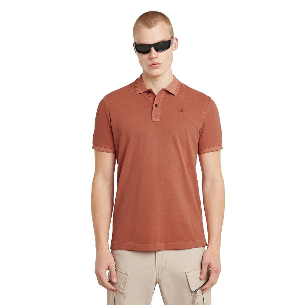 G-STAR Men's Dunda Overdyed Slim Polo Shirt, Red (Etruscan Red Gd D11595-d756-h034), M