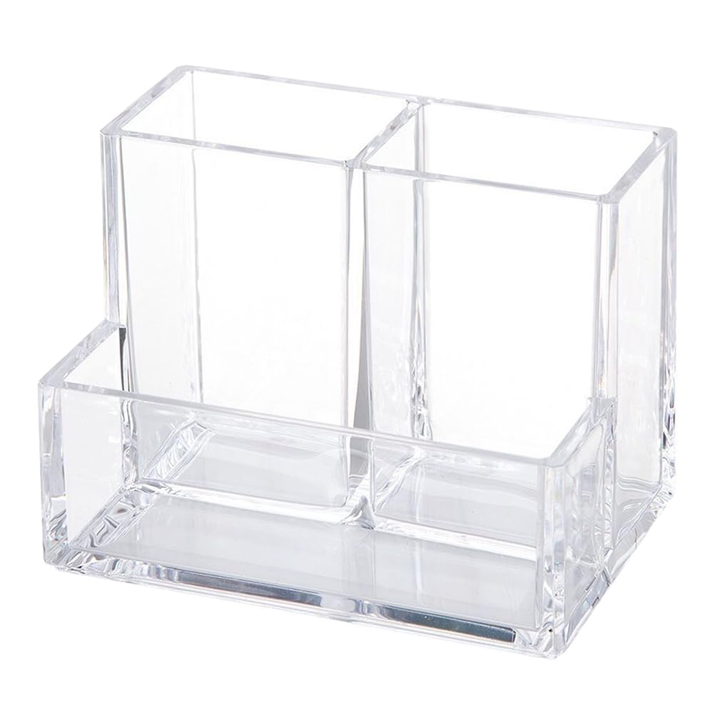 Cabilock Portapenne Multifunzione Organizer Da Scrivania 3 Scomparti 5.12X3.86X3.43In Contenitore Desktop Per Penne Biglietti Da Visita Accessori Casa Ufficio Studio