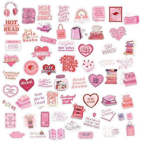 60pcs Waterproof Pink Book Stickers Set Cover