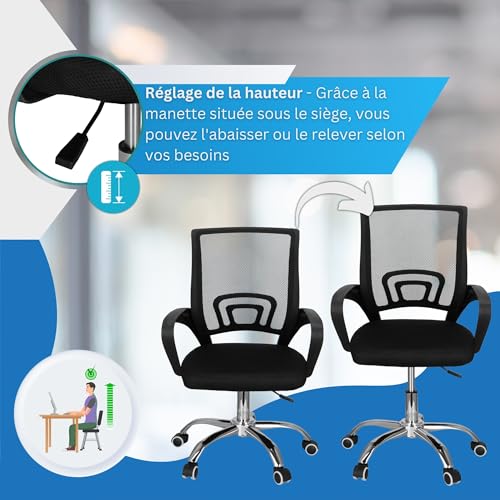 Chaise bureau ergonomique HF0017 soutien lombaire SPRINGOS