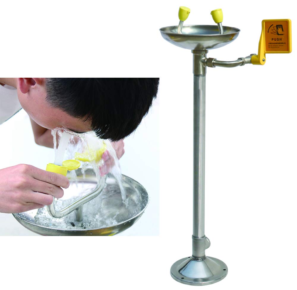 Buy CGOLDENWALL Pedestal ed Emergency Eyewash Station Eye Washer Face