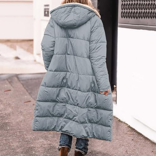 Generisch Steppmantel Damen Lang, Hundesport Jacke Damen, Wintermantel Lang Warm Winterjacke Outdoor Gefütterte Fleecejacken Winter Jacke Herbst Mantel Herbstjacke Übergangsjacke Steppjacke Parka