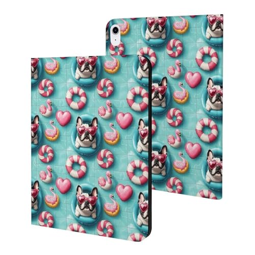 Housse iPad 11 2025 bouledogue français, coque fine avec mise en veille