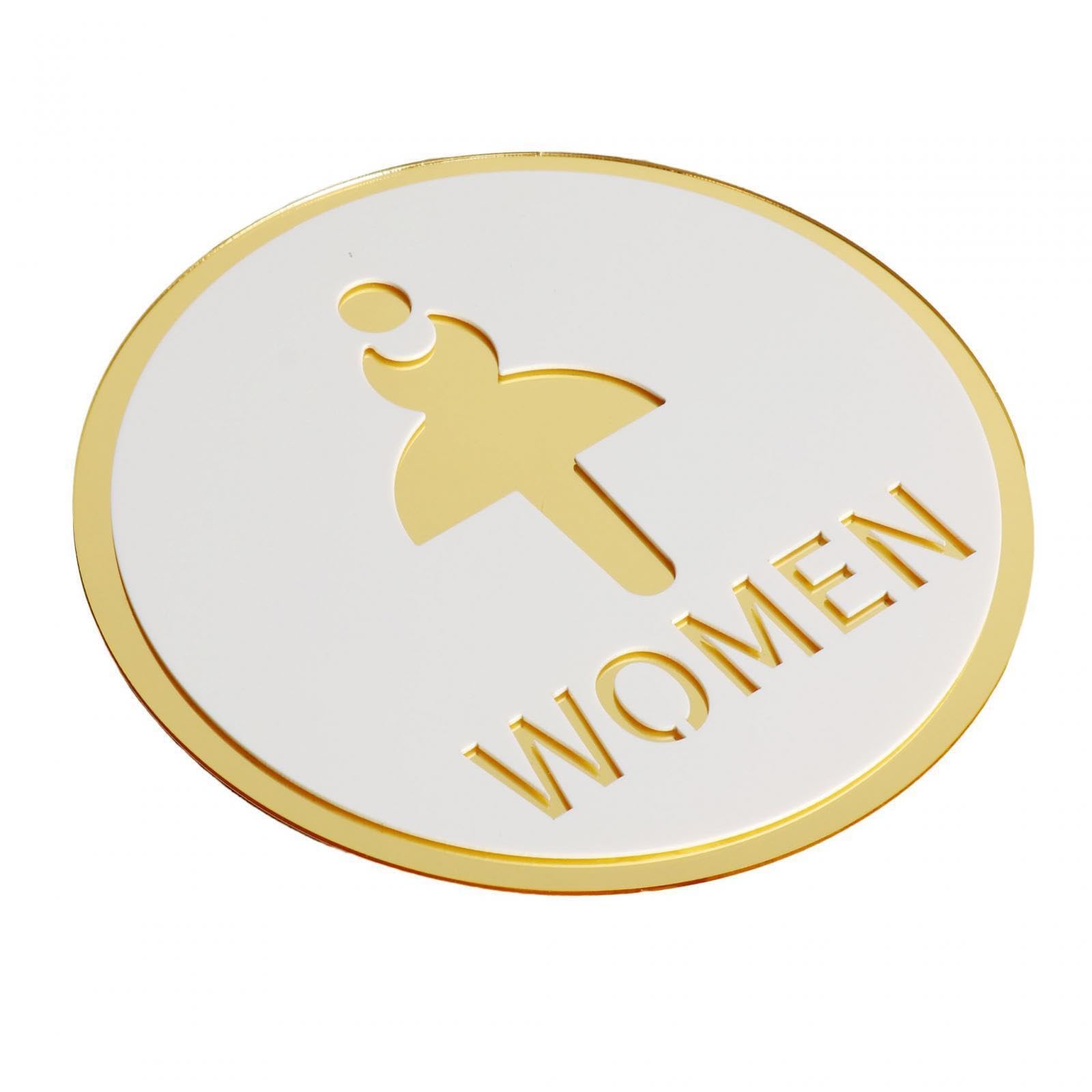 PIXZCSA Toilet Door Signage Stylish Acrylic Bathroom Sign Decor Easy-to-Read Washroom Symbols Just Peel Off Tape Off Back Of These Door Signs Restroom Sign, Style A