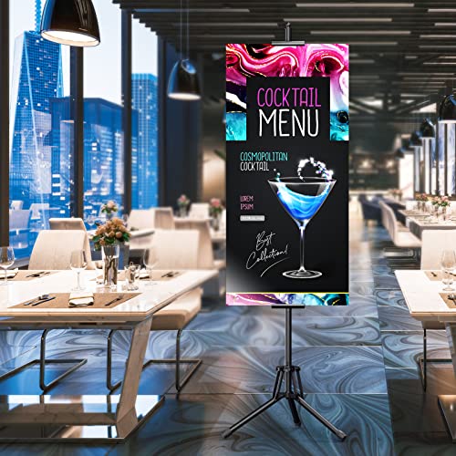 GSOW Poster Stand for Display, 80\'\' Adjustable Sign Stand Tripod, Retractable Poster Board Stand Double-Sided Banner Stand, Black Floor Standing Sign Holder Signage Stand with Portable Bag, 2 Pack