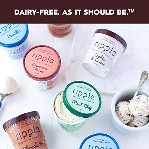 Ripple Fan Favorites Ice Cream | 100% Plant Based | Non-GMO, Non-Dairy, Soy Free, Lactose Free | 4 Pints in 3 flavors, Cookies & Créme (2), Cinnamon Churro, & Mint Chip - Thumbnail 5