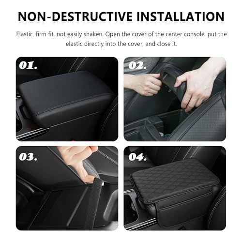 Image of Stacool Upgraded Car Center Console Cover,Microfiber Leather Car Armrest Cover Cushion with 2 Storage Bags,Universal Car Armrest Storage Box (Turquoise)