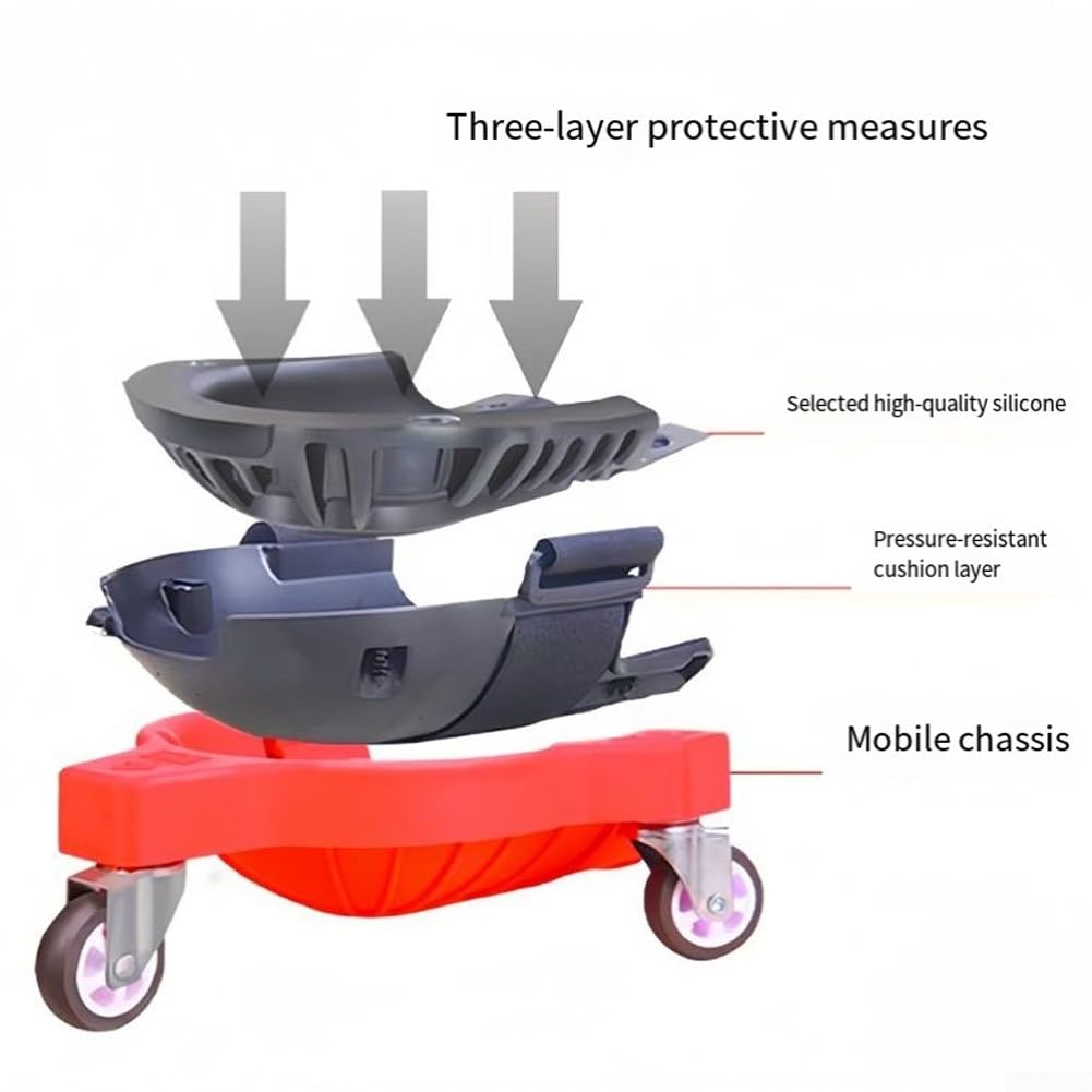 Minhe Rodilleras giratorias de ABS, rodilleras giratorias de 360° con ruedas para pisos, tareas de reparación de automóviles, uso en taller en el hogar