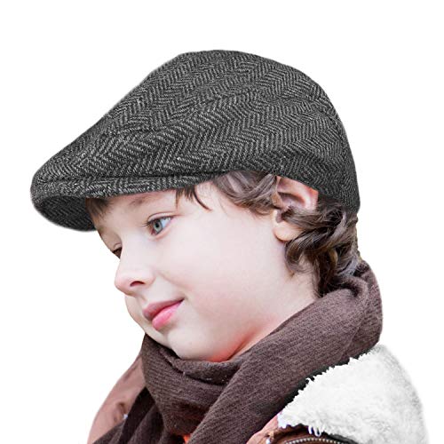 TOSKATOK-Casquette-Plate-en-Tweed-pour-garcons-Taille-Unique