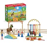 schleich Farm World | Pony Agility Starter-Set 42481 | Spielset mit 2 Ponys, Mädchen, Parcours & Zubehör | kombinierbar & kindgerecht gestaltet | Bauernhof Spielzeug für Kinder ab 3 Jahren | 41 Teile