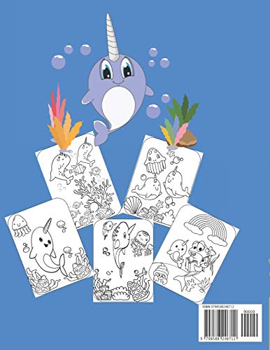 MY first narwhal coloring book for kids: cute(narwhal) unicorn of sea to color with fun facts for kids, girls and boys. image 4