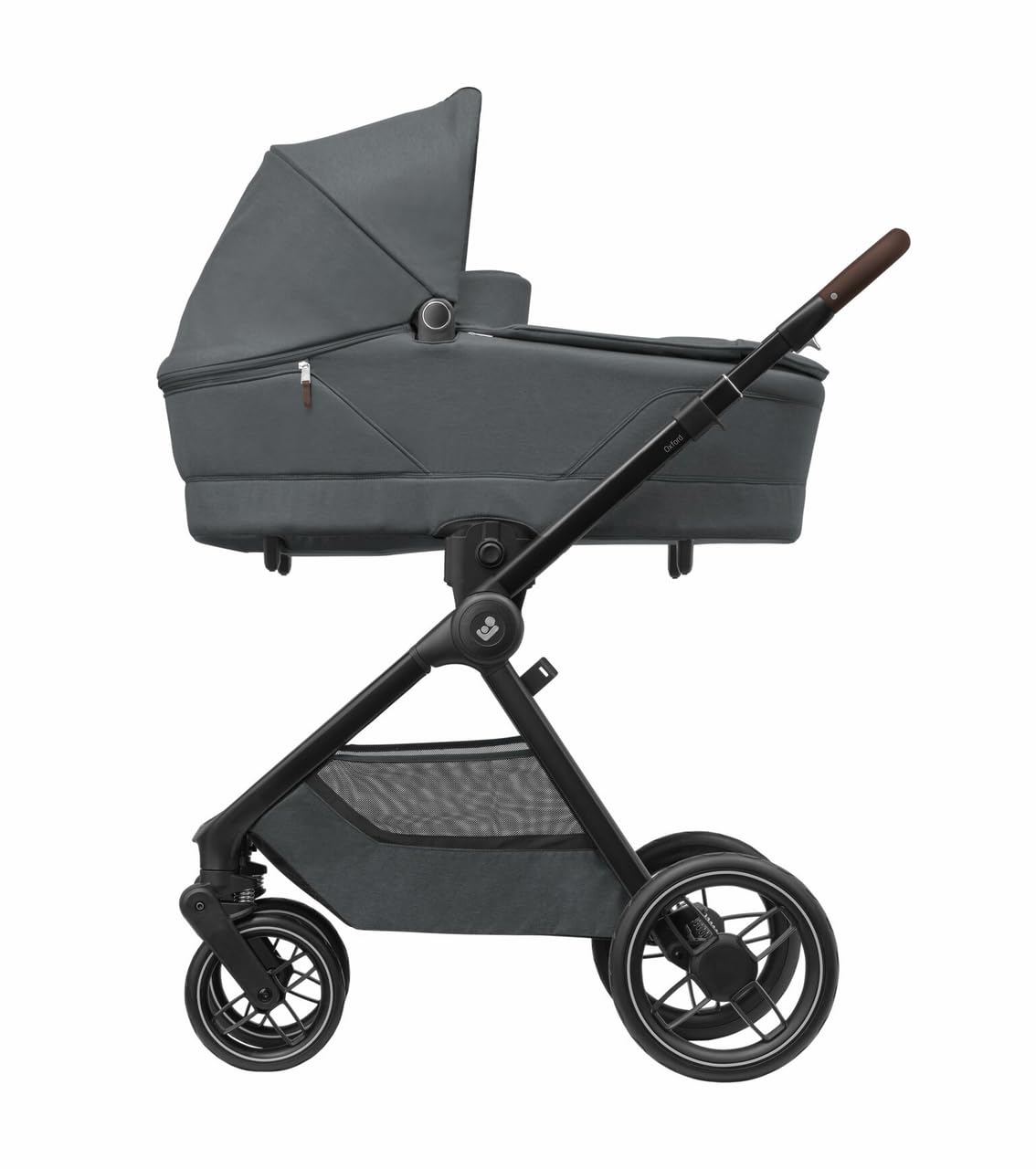Maxi-Cosi Oxford Plus - Passeggino 2 in 1, con Navicella, 0-4 anni(0-22 kg), compatto pieghevole, Sospensioni ammortizzanti, 3 posizioni, 10 kg Ampio cestello, Seduta spaziosa, Twillic Graphite