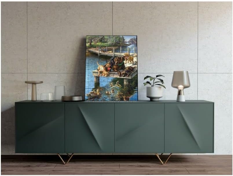 SunsOut Summer School 500 pc Large Piece Jigsaw Puzzle for Adults, Larger Size Pieces for Easy Grip, Chocolate Lab, Dogs, Animals, Made in USA, James Meger - 19.25" x 26.625" MPN# 28497