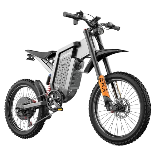 BENFUTO Bicicleta eléctrica todoterreno X21 Max, suspensión completa, batería de 60 V 30 Ah, neumáticos MTB de 19 pulgadas, frenos hidráulicos, luces LED de cabeza y trasera, bicicleta eléctrica de