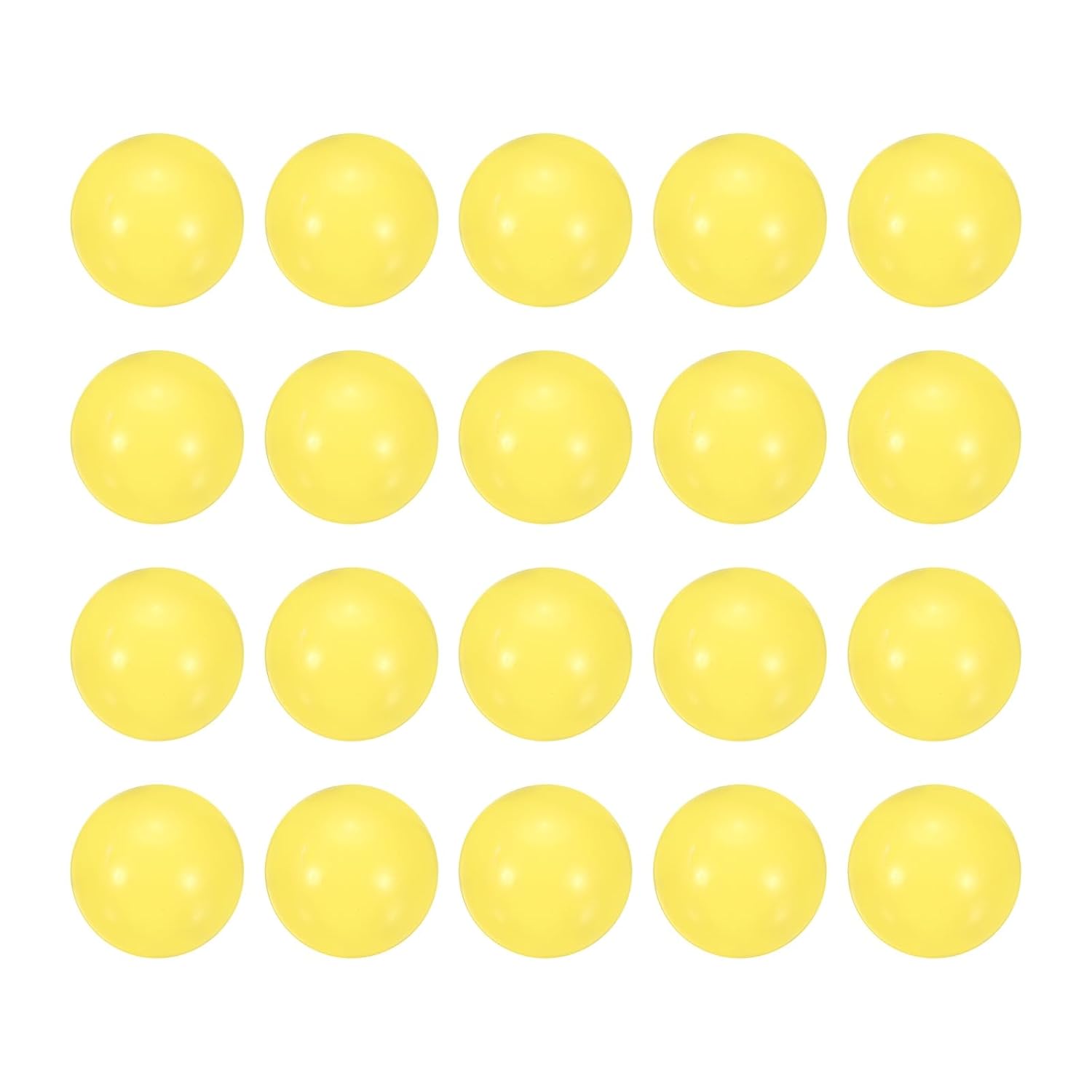uxcell 20pcs PP Plastic Bearing Balls, 19/32"(15mm) Solid Plastic Balls G2 Precision Polypropylene Mini Ball, Yellow