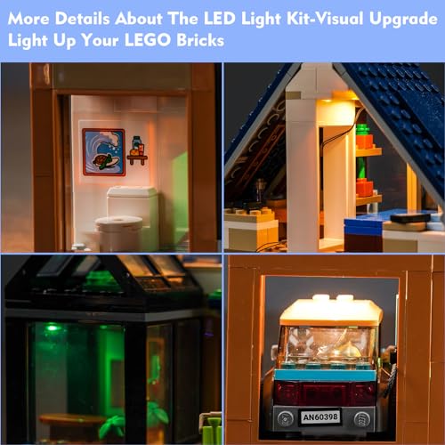 VONADO LED Light Kit for Lego City Family House & Electric Car 60398 (Lights Only)