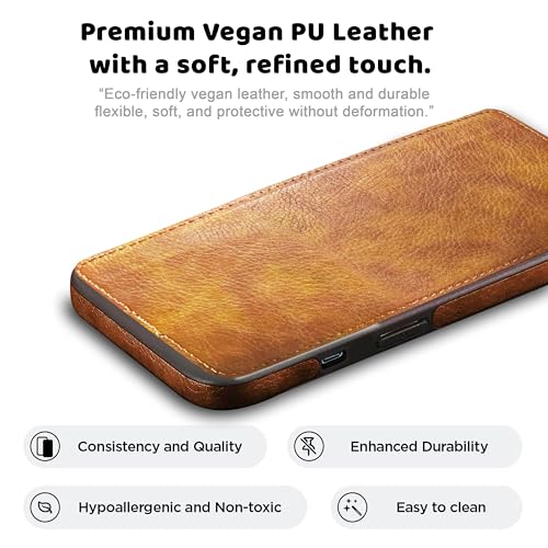 Image of Luxury Leather for OnePlus 13R Back Cover Logo Visible Vintage Ultra Slim Protective Case - Brown