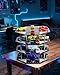 1/64 Scale Display Case Car Garage Moldel, Octagonal Building Style Diecast Car Show Case with LED Diorama for Toy Car Display and Storage Cars 4 Levels 48 Parking