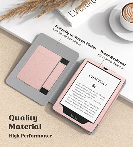 Image of MoKo Case for 7 inch /6.8 inch Kindle Paperwhite(12th /11th Gen-2024 /2021) and Kindle Paperwhite Signature Edition,Slim PU Shell Cover Case with Auto-Wake /Sleep for Kindle Paperwhite 2024, Rose Gold