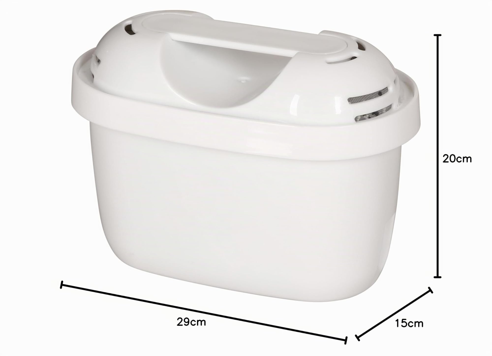 Lauben 32GW - Filtro d'acqua in vetro, capacità 3,2 l, vetro borosilicato, cartuccia inclusa, coperchio antibatterico in bambù, nessun retrogusto in plastica