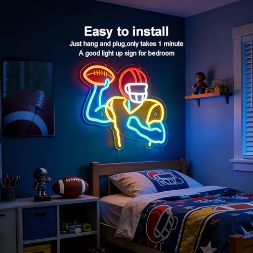 Football Neon Signs for Wall Decor,Dimmable Football Player LED Neon light by Aihoulu - Used condition - Image 6