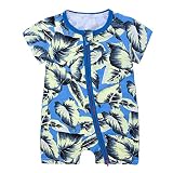 Verve Jelly Neugeborene Kinder Sommerkleidung Hawai Outfits Kleidung Baby Jungen Mädchen Niedlicher Palmblattdruck Strampler Kurzarm Overall Blatt 100 2-3 Jahre