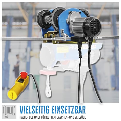 Güde 1717 Laufkatze GLK 1000 (230 V, 200 W Motorleistung, 1000 kg max. Gewichtsbelastung, 5 m Bedienkabellänge, Endabschaltung in beide Laufrichtungen, Halter für Seilzüge und Kettenflaschenzüge)