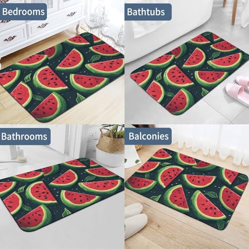 Tapis absorbant l'eau rouge pastèque antidérapant en diatomite 60x40 cm