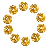 Deolven Dadi D10, 10 pezzi trasparenti arancioni Polyhedral Dice, dadi trasparenti a 10 lati per DND MTG RPG Dungeons e Dragons Party