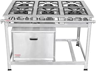 Fogão Industrial 6 Bocas 30x30 P5 em Aço Inox com Forno