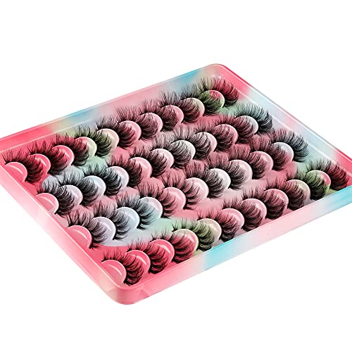 Yawamica UPDATE 20 Pairs False Eyelashes Natural Fluffy Cat Eye Fake Eye Lashes 4 Styles Mixed Thick Wispy 5D Faux Mink Eyelashes Multipack thumb #7
