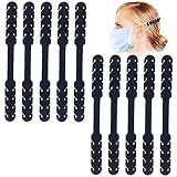 MARKETIFAR Attache Masque Noir - 10 Pcs-Attache Masque Chirurgical-Protege Oreille-Porte Masque-Extension Masque