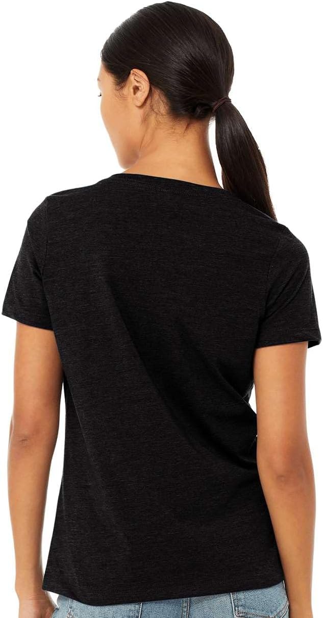 Heather Red V-Neck Tee by BELLA + CANVAS - Image 4