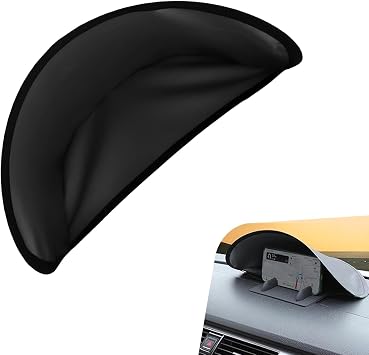 Car Phone Sun Shade, Sun Blocking Anti-glare Navigation Shield, Heat Shield Blocking Dashboard Protection Cover, Universal Foldable Cover for Most Cars SUVs Trucks Black