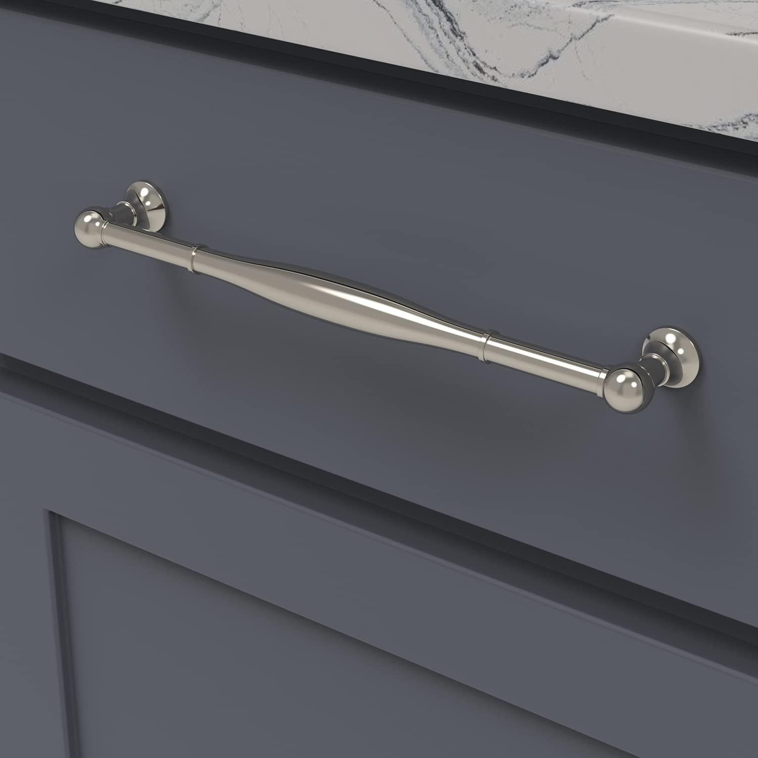 Belwith Keeler B076293-14 Fuller Collection Pull 8-13/16 Inch (224mm) Center to Center Polished Nickel Finish