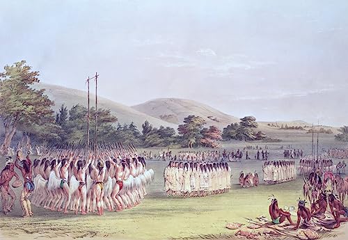 Peinture Choctaw Ball Play Dance George Catlin haute définition 60x90