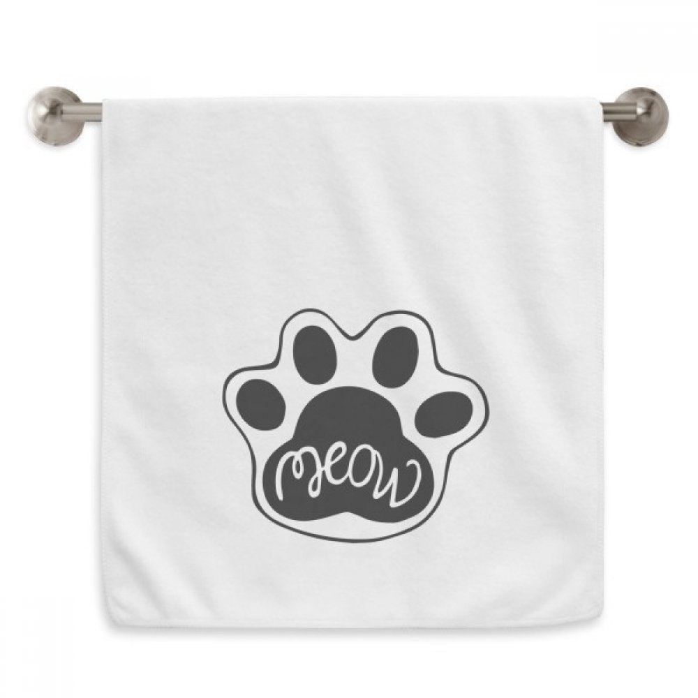 Serviette de toilette patte de chat blanche essuie mains et visage 13x29