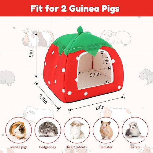 Image of BWOGUE Guinea Pig House Bed Cozy Hamster Cave Large Hideout for Dwarf Rabbits Hedgehog Bearded Dragon Winter Nest Hamster Cage Accessories