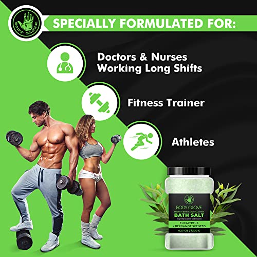 Body Glove Epsom Salt For Muscle Recovery Bath Salts For Pain Relief, 2.5 Lb Bath Soak, Eucalyptus & Bergamot Scent Epsom Salts For Soaking For Pain #TOP2