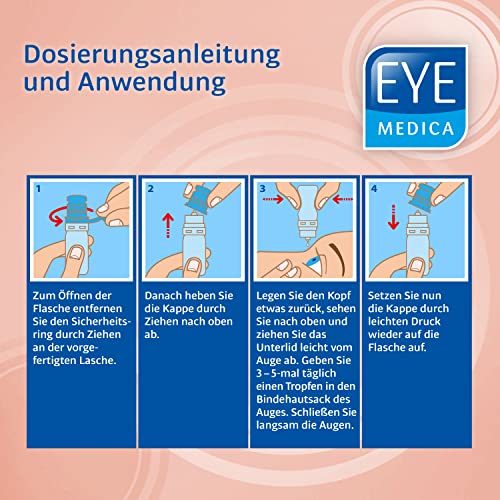 EyeMedica Gereizt + Gerötet, Augentropfen zur Beruhigung strapazierter Augen, bei Rötungen, Reizungen und Trockenheit, für Kontaktlinsenträger, 10 ml