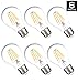 Hyperikon A19 LED Vintage Filament Bulb, Dimmable, 7W (60W Equivalent), 720 lumen, 3000K (Soft White Glow), Omnidirectional, E26 Base, IC Driver, CRI 80+, 120v, UL-Listed - (Pack of 6)