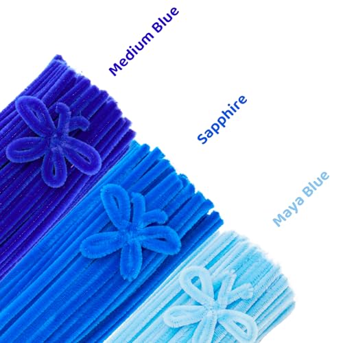 Fil chenille bleu pour décoration festive et cadeaux faits maison
