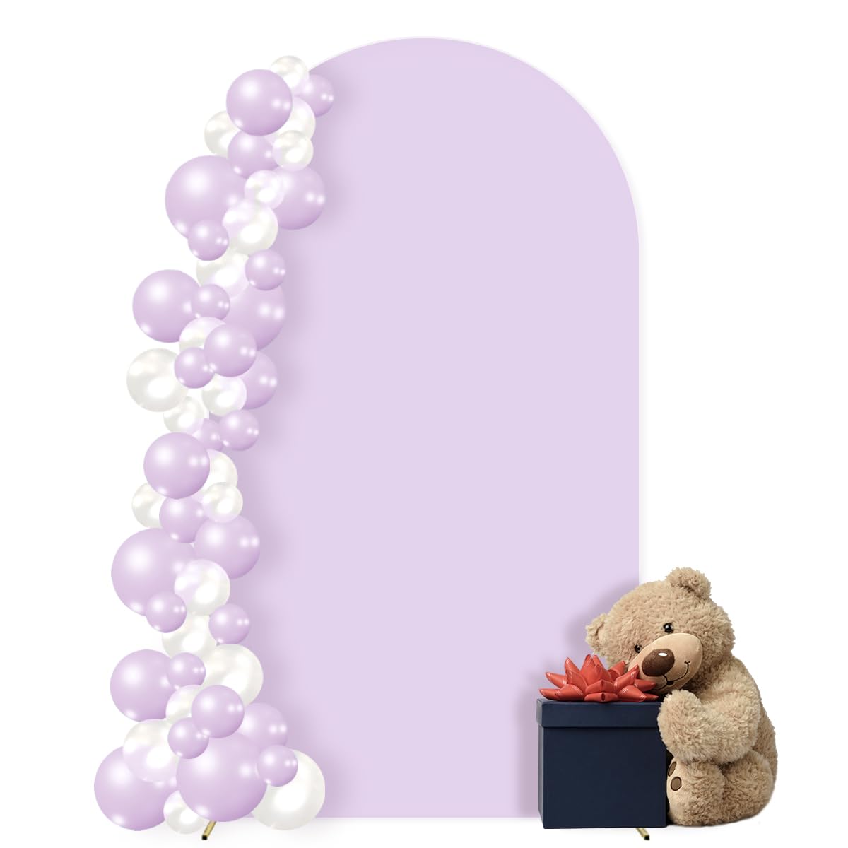 MLMC 7.2FT Lilac Arch Backdrop Cover Fitted Spandex Backdrop Stand Cover