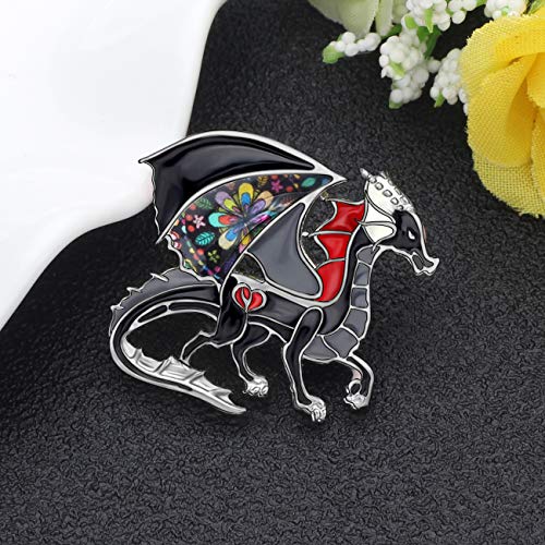 Image of WEVENI Alloy Fantasy Dinosaur Dragon Brooch Enamel Pins for Women Lady Girl Fashion Jewelry Gift